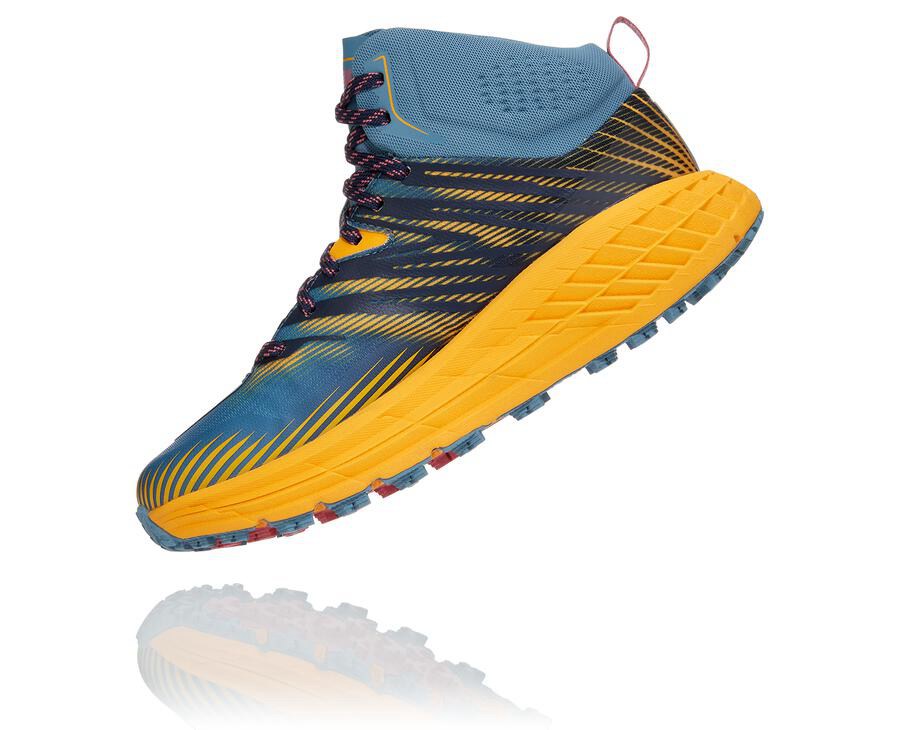 Trail Shoes Womens - Hoka One One Speedgoat Mid GORE-TEX 2 - Blue - BXMIREW-51